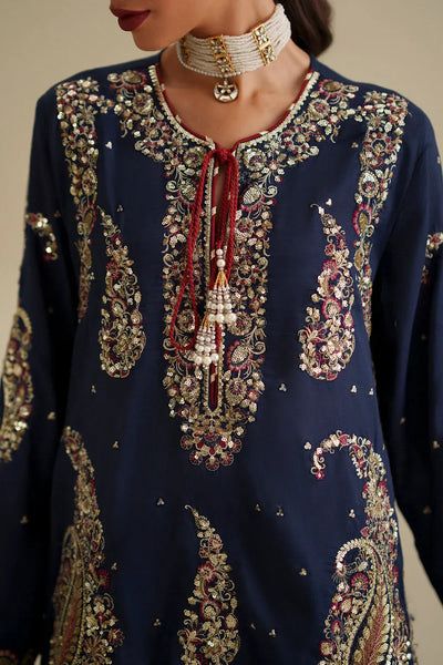 Ethnic Festive Silk Embroidered 2 Piece Suit | Luxury Unstitched Collection