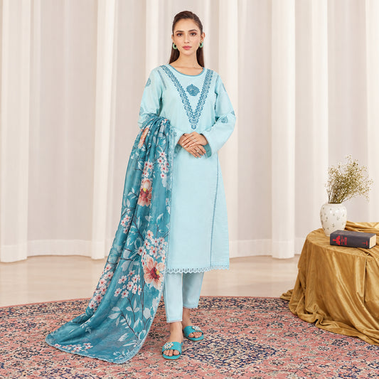 Pure Dhanak heavy embroidered 3 piece suit with dupatta | Muntaha Store