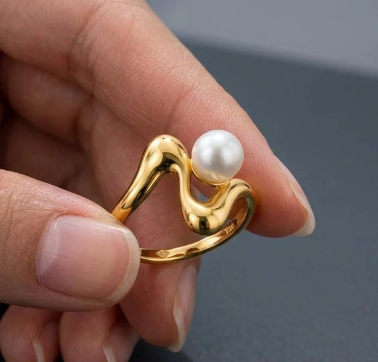 Elegant & Stylish 316L Steel 18K Gold Plated Adjustable Ring