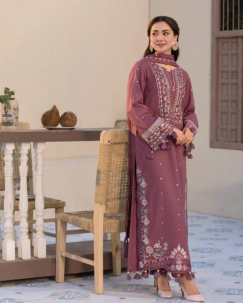 Embroidered Cotton Lawn 3-Piece Stitched Suit with Chiffon Embroidered Dupatta