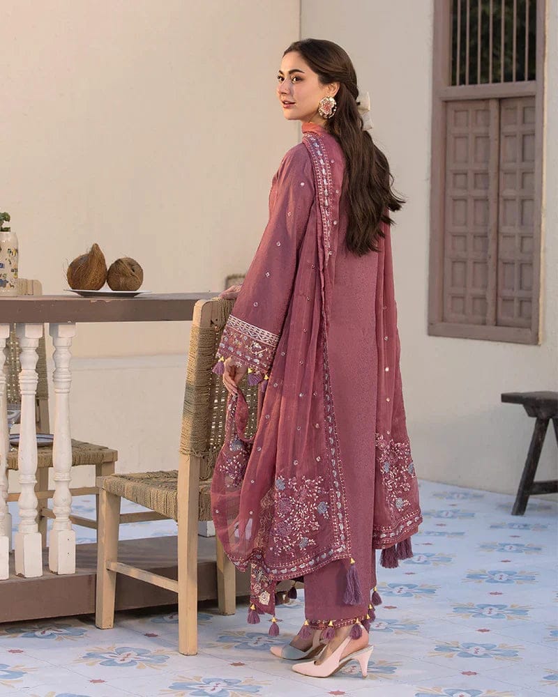 Embroidered Cotton Lawn 3-Piece Stitched Suit with Chiffon Embroidered Dupatta