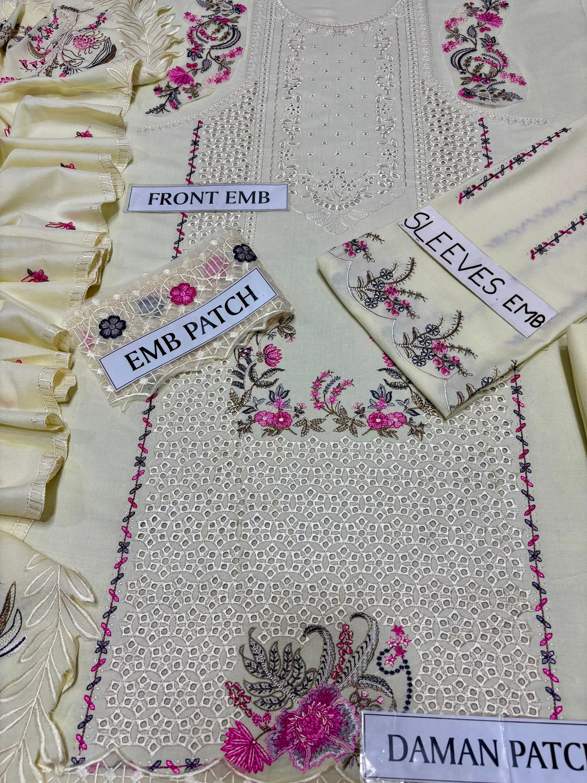 QALAMKAR Dhanak 3 Piece Unstitched Suit 2026-27 | Heavy Chikankari Embroidered Dhanak