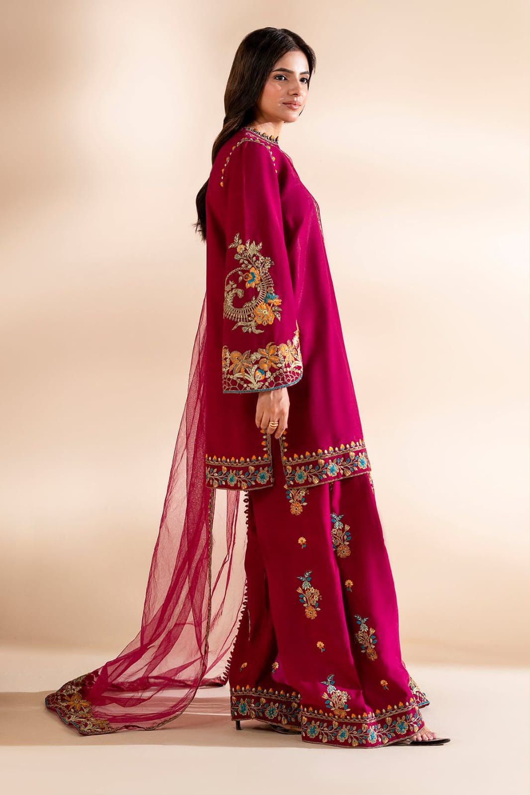 Charizma Silk 3PC Unstitched Suit 2026–27 Embroidered Digital Printed Silk