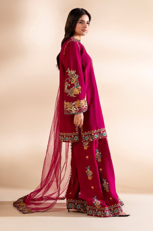 Charizma Silk 3PC Unstitched Suit 2026–27 Embroidered Digital Printed Silk