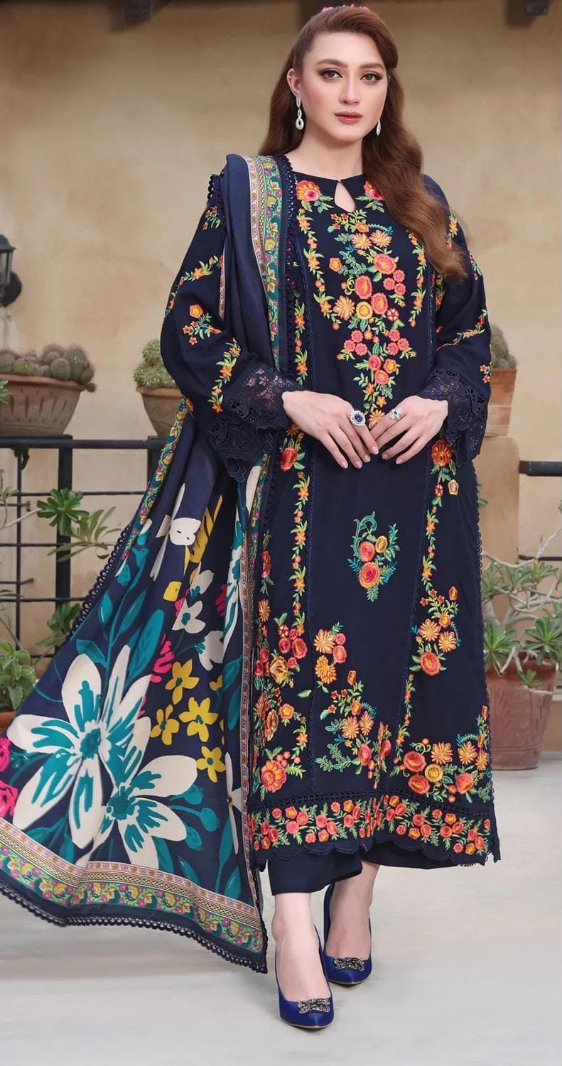 # Muntaha Luxury Collection –  | 3 Piece Embroidered Lawn Suit