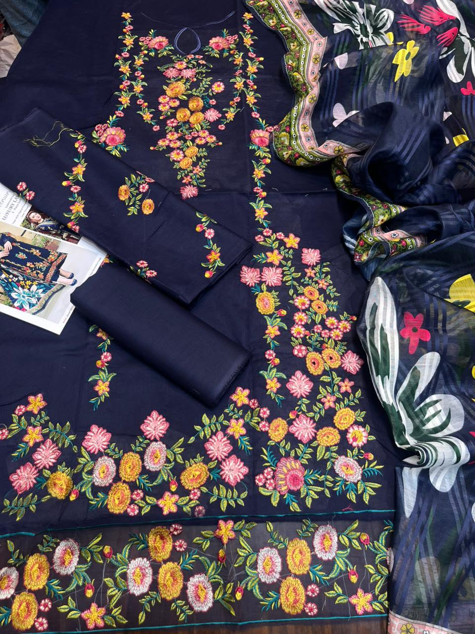 # Muntaha Luxury Collection –  | 3 Piece Embroidered Lawn Suit