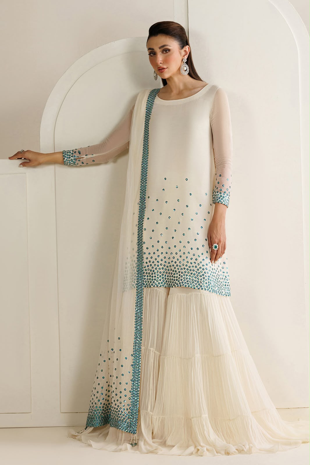 Jazmin Unstitched  – Chiffon Suit with Silk Trouser | 3 Piece