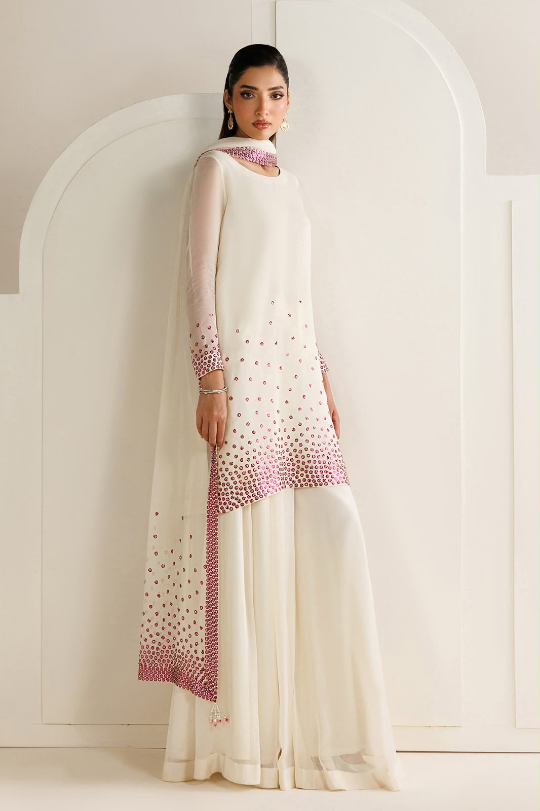 Jazmin Unstitched  – Chiffon Suit with Silk Trouser | 3 Piece