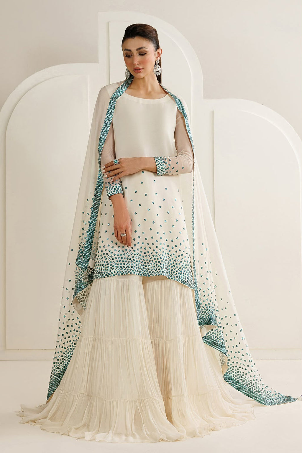 Jazmin Unstitched  – Chiffon Suit with Silk Trouser | 3 Piece